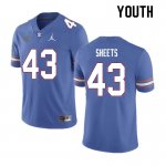 Youth Florida Gators #43 Jake Sheets NCAA Nike Royal Authentic Stitched College Football Jersey BER0262TM